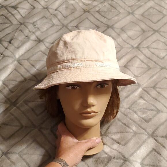 Adidas Bucket Hat One Size Pink Logo Medium Brim Aeroready - Picture 1 of 10